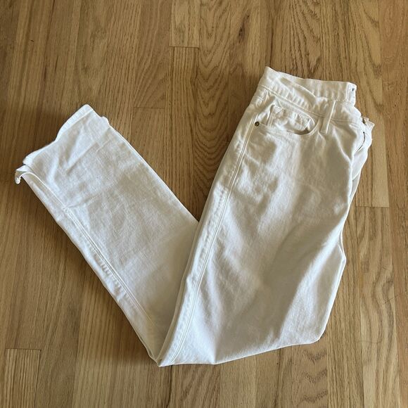 FRAME Le Sylvie Crop Jeans Side Slit White Denim Size 28 Modern Basics - Picture 7 of 9